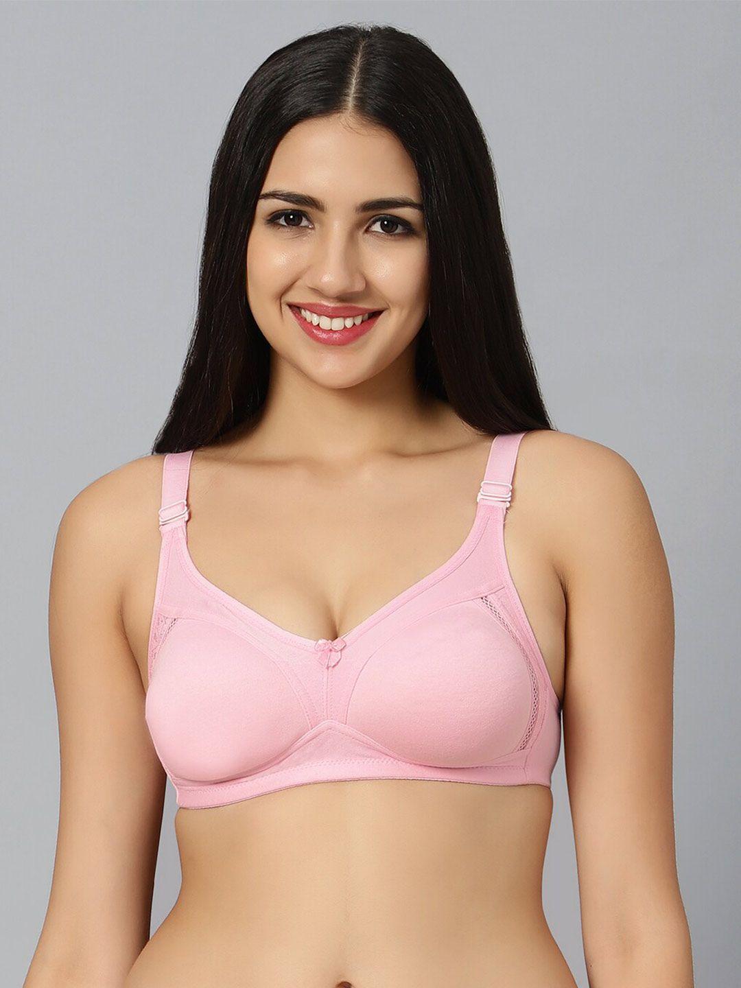 bluenixie  seamless medium coverage cotton t-shirt bra with anti bacterial