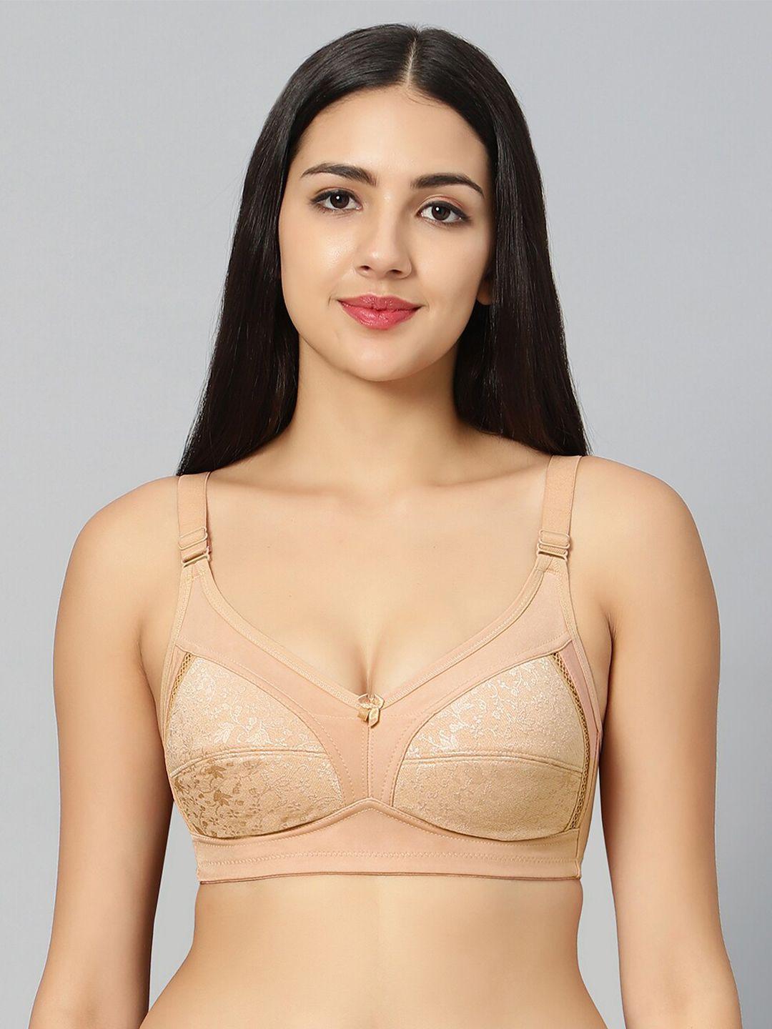 bluenixie floral self design full coverage non padded minimizer bra with all day comfort