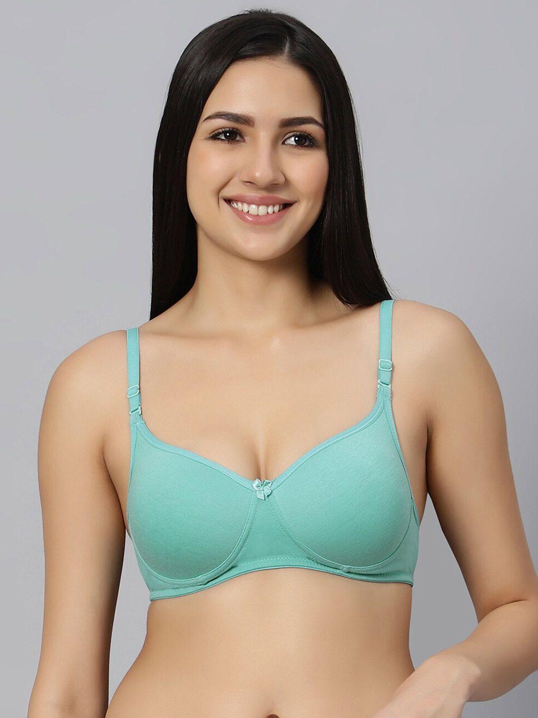 bluenixie lightly padded half coverage all day comfort seamless t-shirt bra