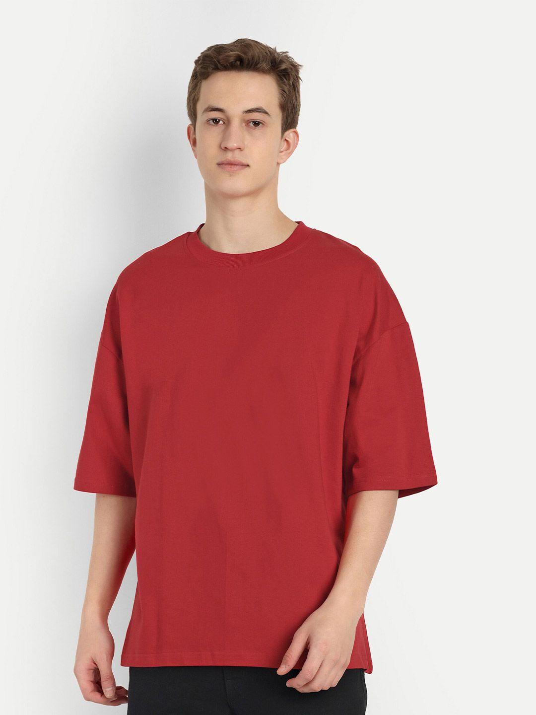 blurr round neck drop-shoulder sleeves cotton t-shirt