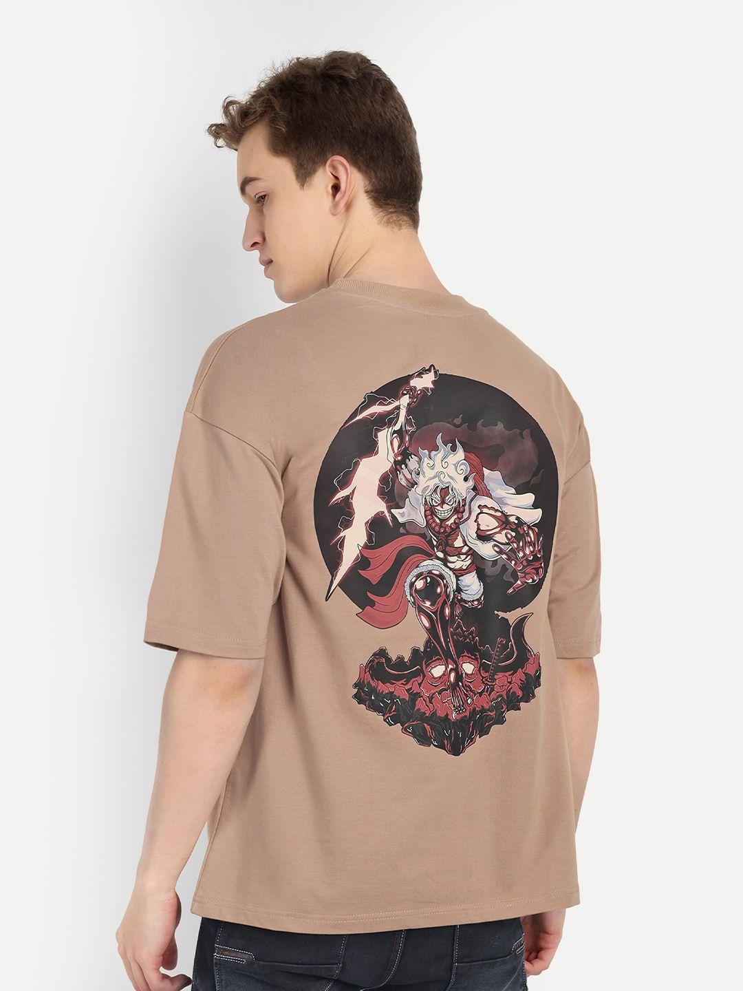blurr round neck short sleeves graphic printed cotton t-shirt