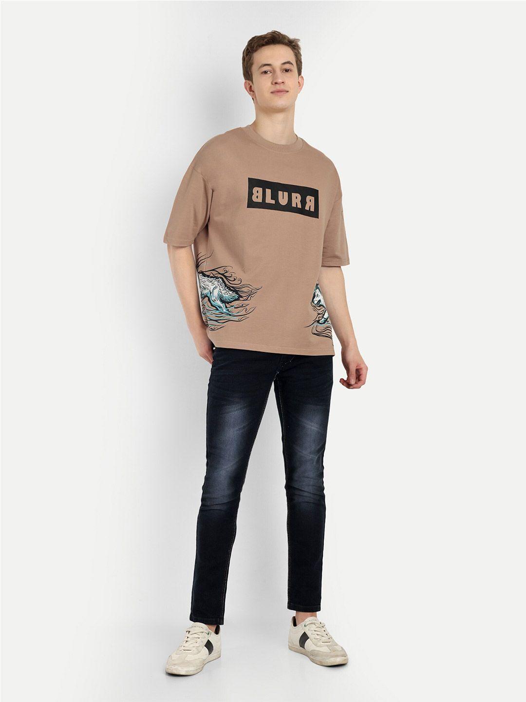 blurr typography printed pure cotton t-shirt