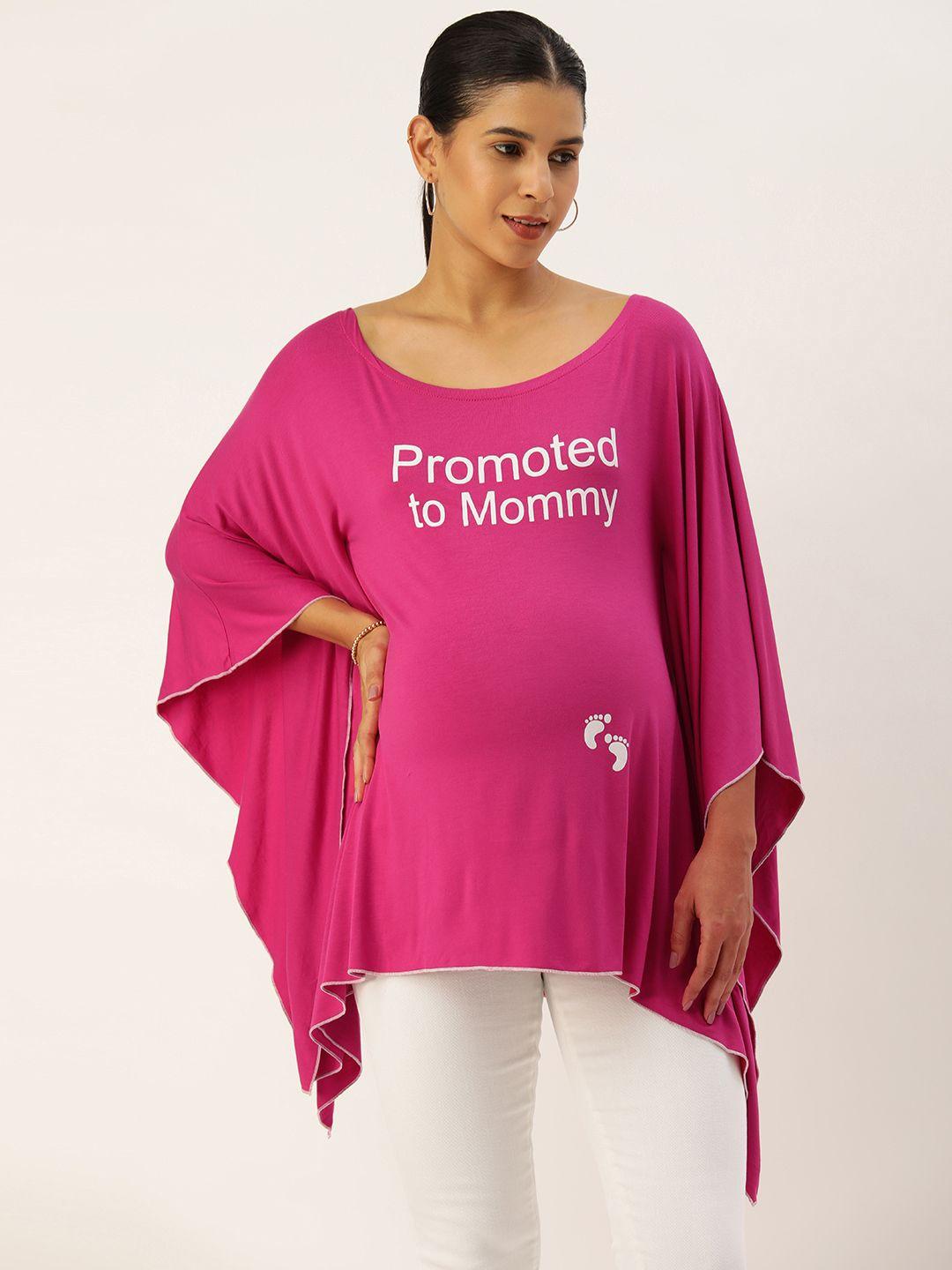 blush 9 maternity print kimono sleeve cotton kaftan longline top