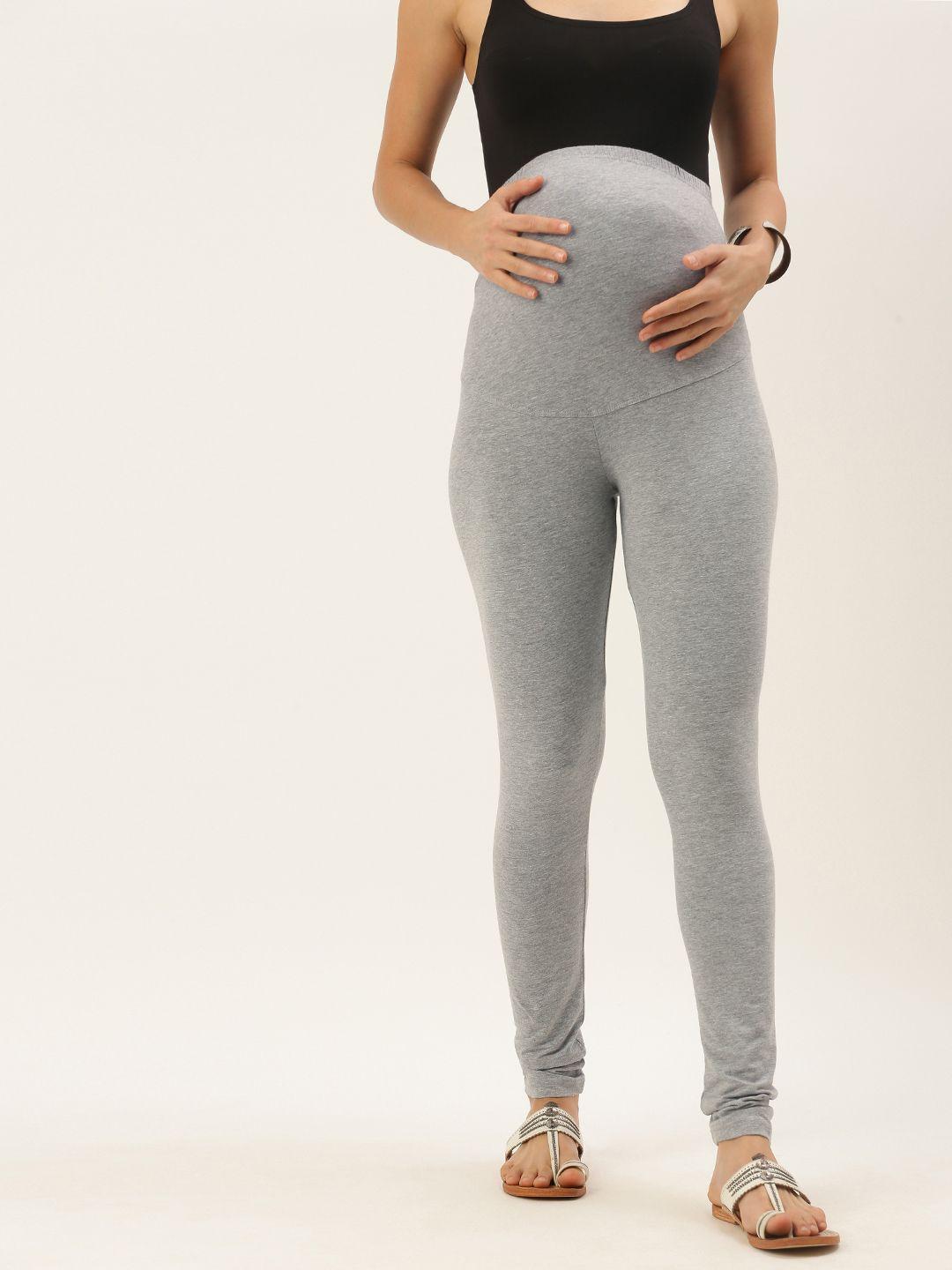 blush 9 maternity women grey melange over the bump churidar leggings