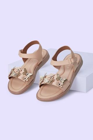 blush applique casual girls sandals