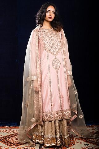 blush pink embroidered kurta set