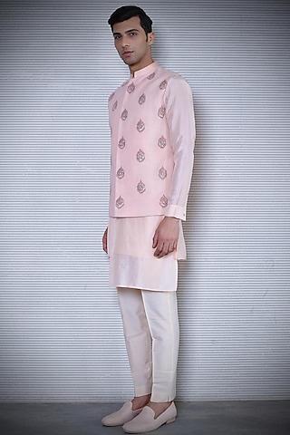blush pink embroidered waistcoat