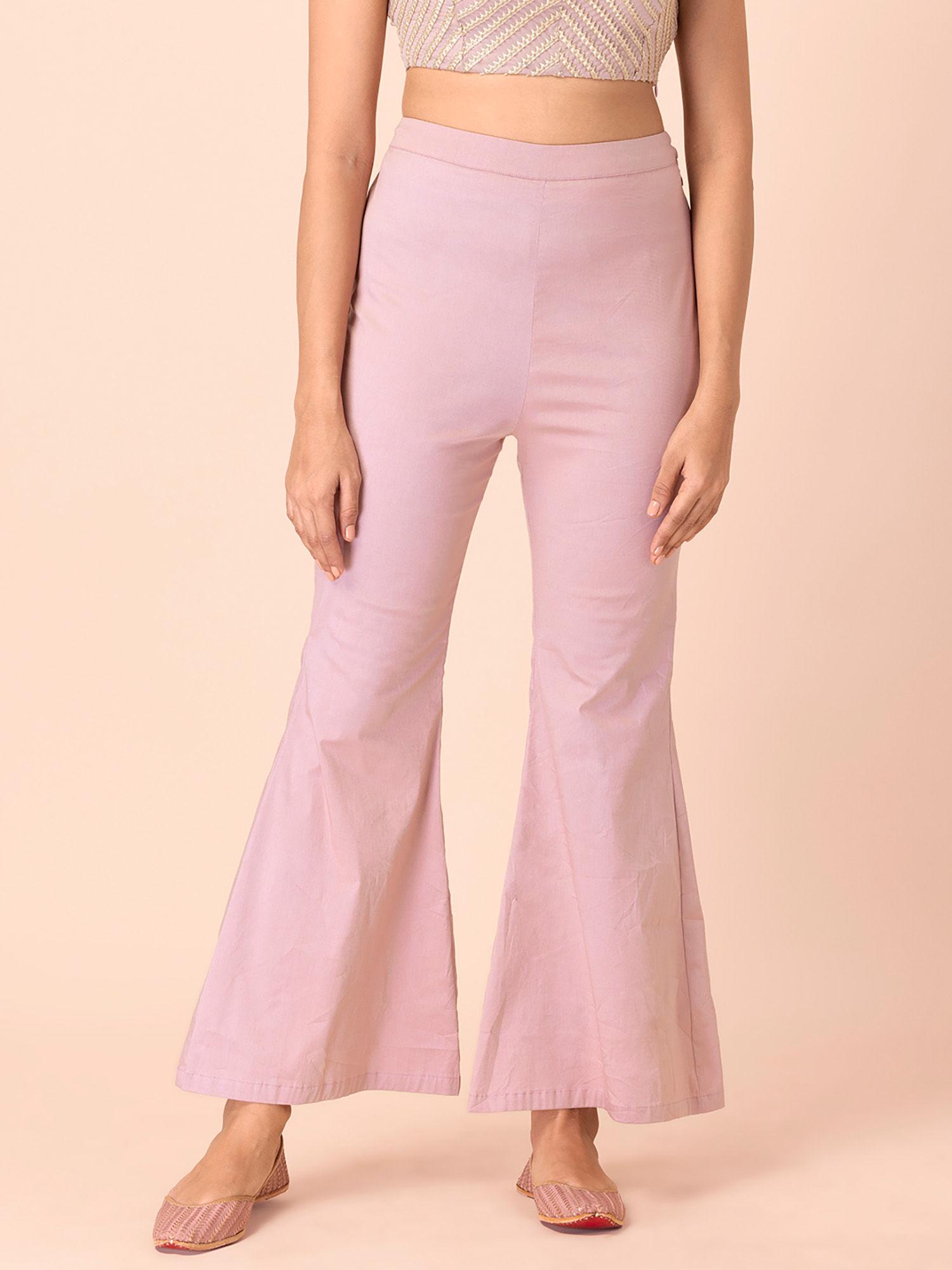 blush fit and flare stretch pants