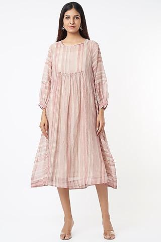 blush pink chanderi cotton dress