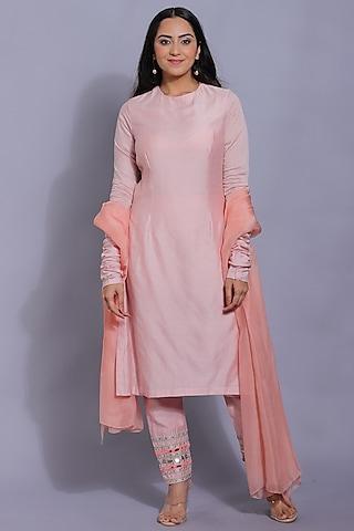 blush pink chanderi kurta set