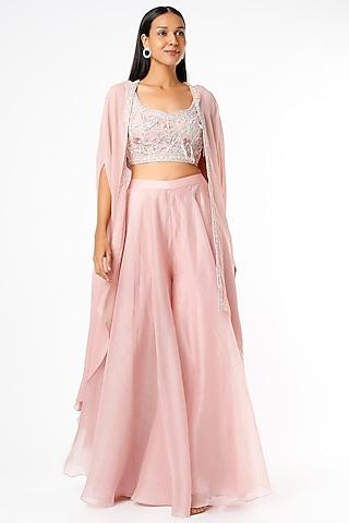 blush pink chiffon sharara set