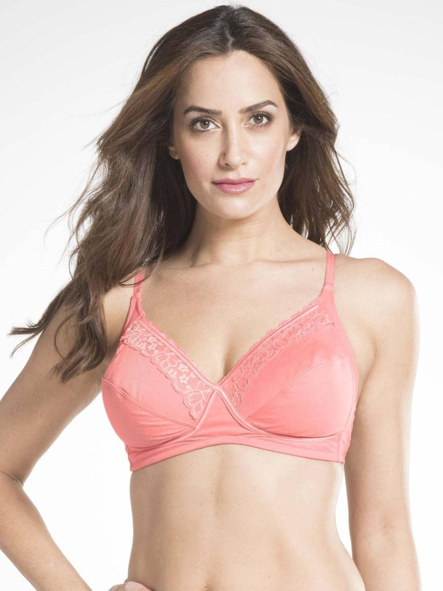 blush pink crossover side support bra - style number - es19