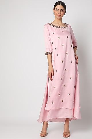 blush pink cutwork embroidered tunic