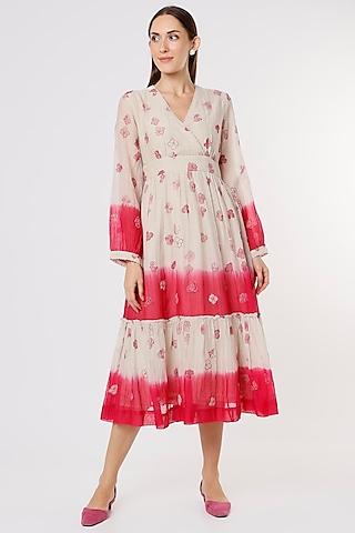 blush pink dress in chanderi silk & cotton