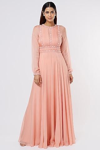 blush pink embellished gown