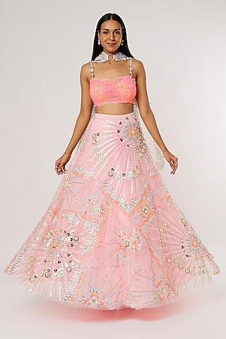 blush pink embellished lehenga set