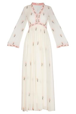 blush pink embroidered anarkali set