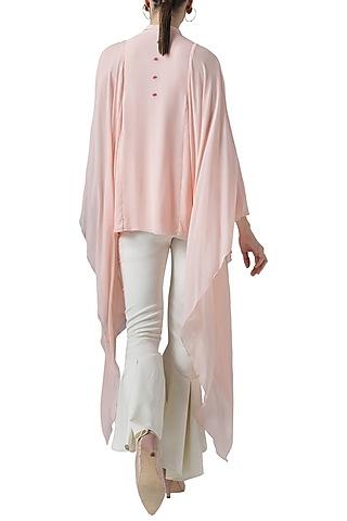 blush pink embroidered drape top