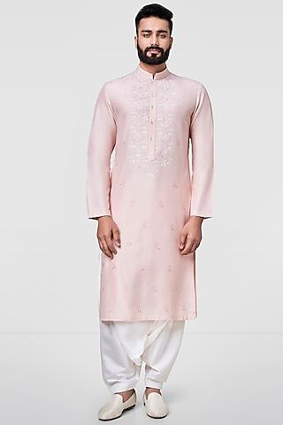 blush pink embroidered kurta set