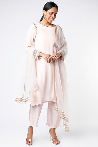 blush pink embroidered kurta set