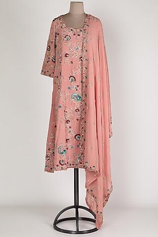 blush pink embroidered kurta set