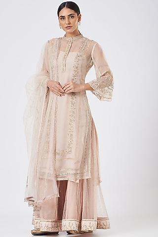 blush pink embroidered kurta set