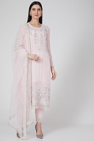 blush pink embroidered kurta set