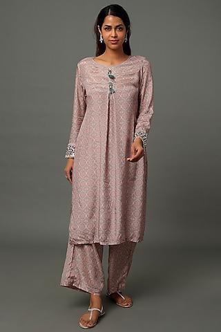 blush pink embroidered kurta set