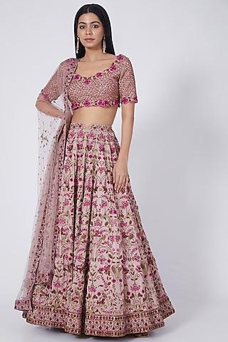 blush pink embroidered lehenga set