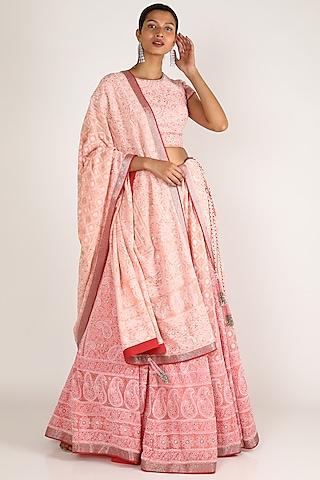 blush pink embroidered lehenga set