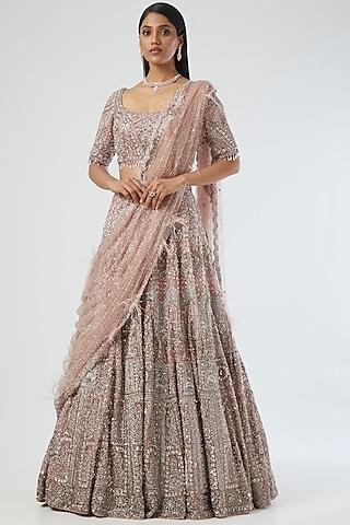 blush pink embroidered lehenga set