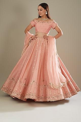 blush pink embroidered lehenga set