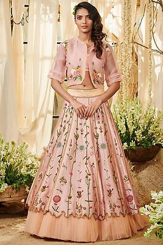 blush pink embroidered lehenga set