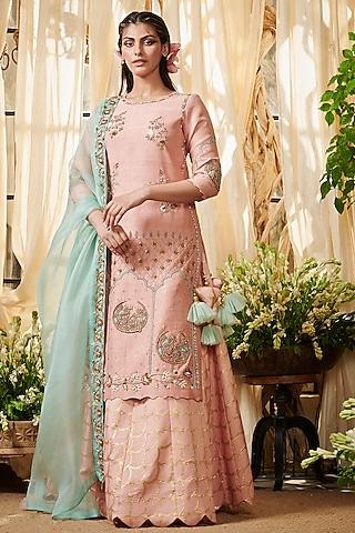 blush pink embroidered lehenga set