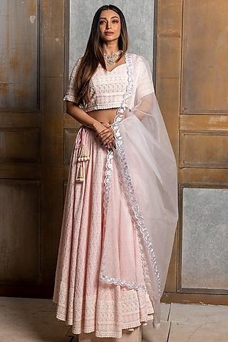 blush pink embroidered lehenga set