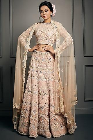 blush pink embroidered lehenga set