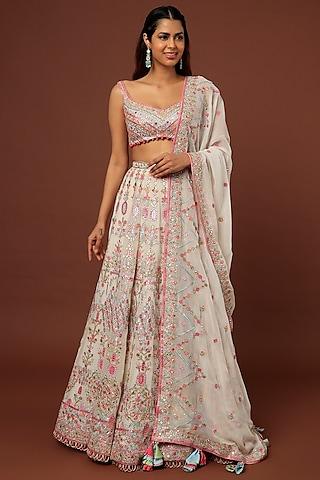 blush pink embroidered lehenga set