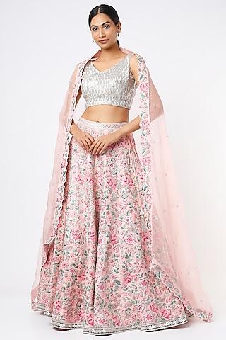 blush pink embroidered lehenga set