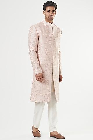 blush pink embroidered sherwani