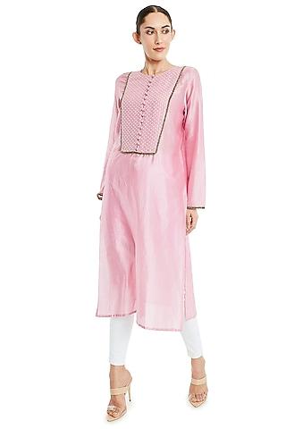 blush pink embroidered tunic