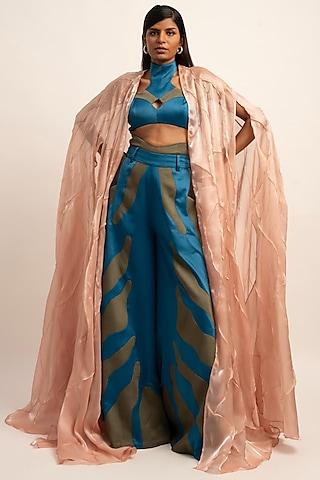 blush pink fluid organza cape