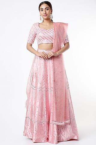 blush pink kalidar lehenga set