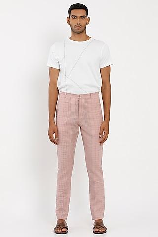 blush pink linen toco trousers
