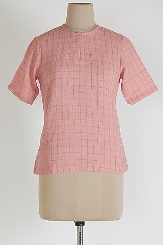 blush pink top with half sleeves