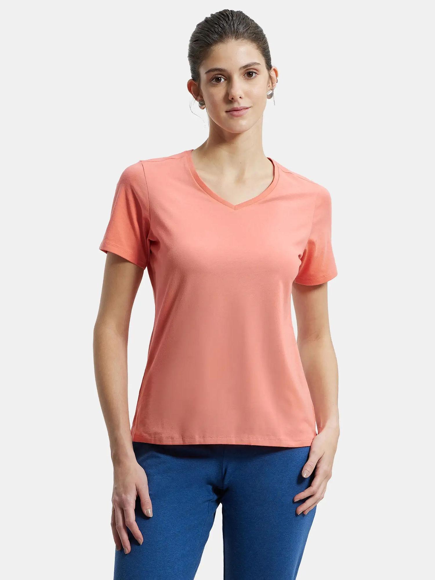 blush pink v-neck tee - style number - 1359