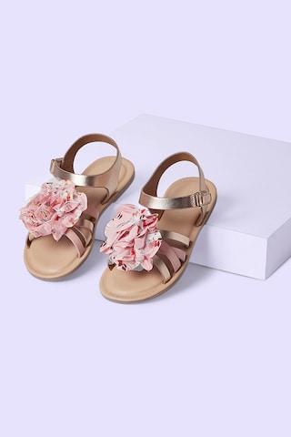 blush printeded casual girls sandals