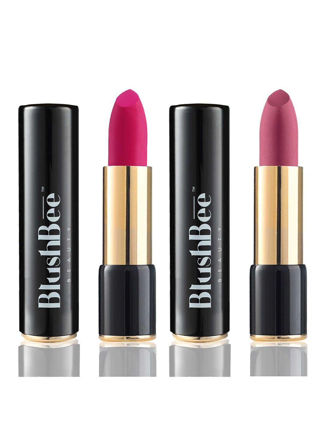 blushbee beauty set of 2 lip nourishing lipsticks - mystic mauve bb04 & velvet rose bb06