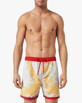 bmbx-wave-b mid-length watercolour swim shorts