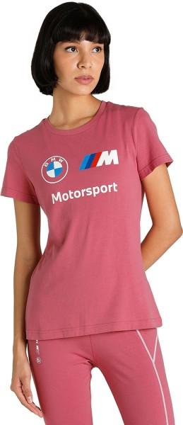 bmw mms ess logo tee women printed crew neck cotton blend purple t-shirt