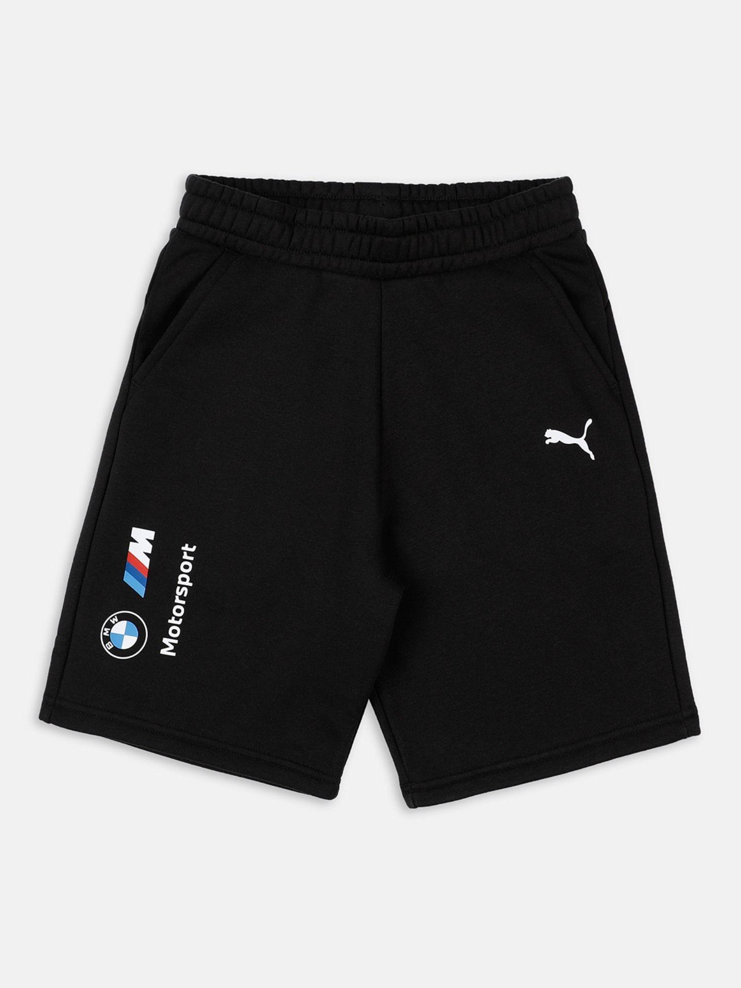 bmw mms kids ess unisex black shorts